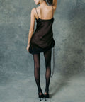 The Satin Mini Slip Dress Brown