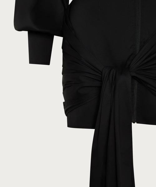 The Tied Front Mini Dress Black