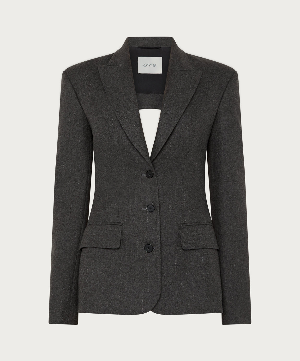 The Cut-Out Tailored Blazer Grey Stripes