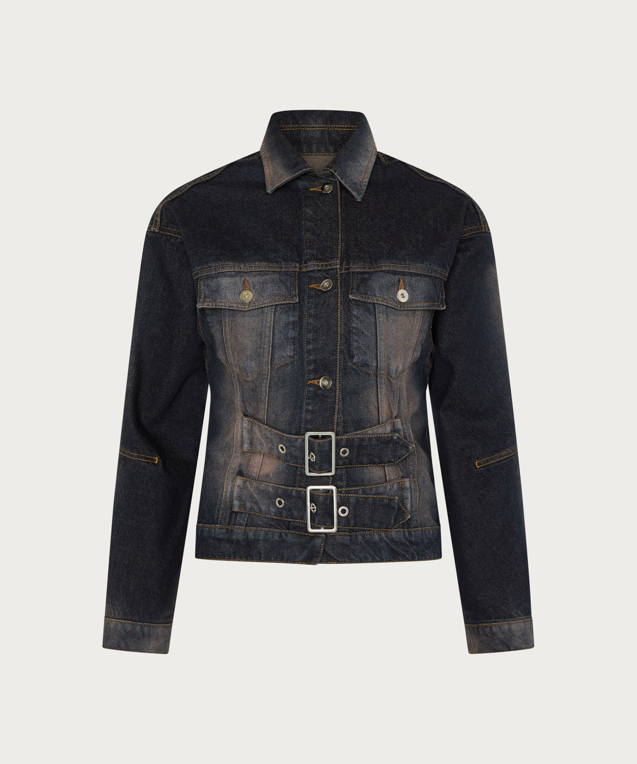 The Double Belt Denim Jacket