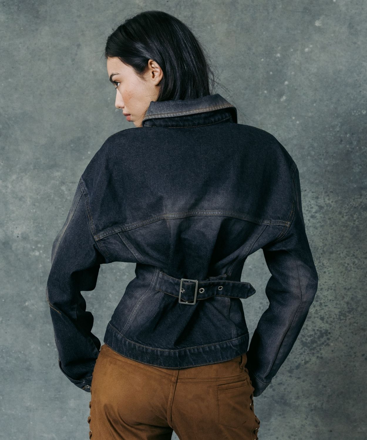 The Double Belt Denim Jacket