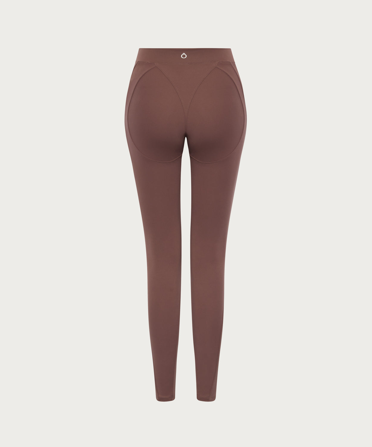 Lowen Leggings in Dark Brown, back view, ÔNNE activewear
