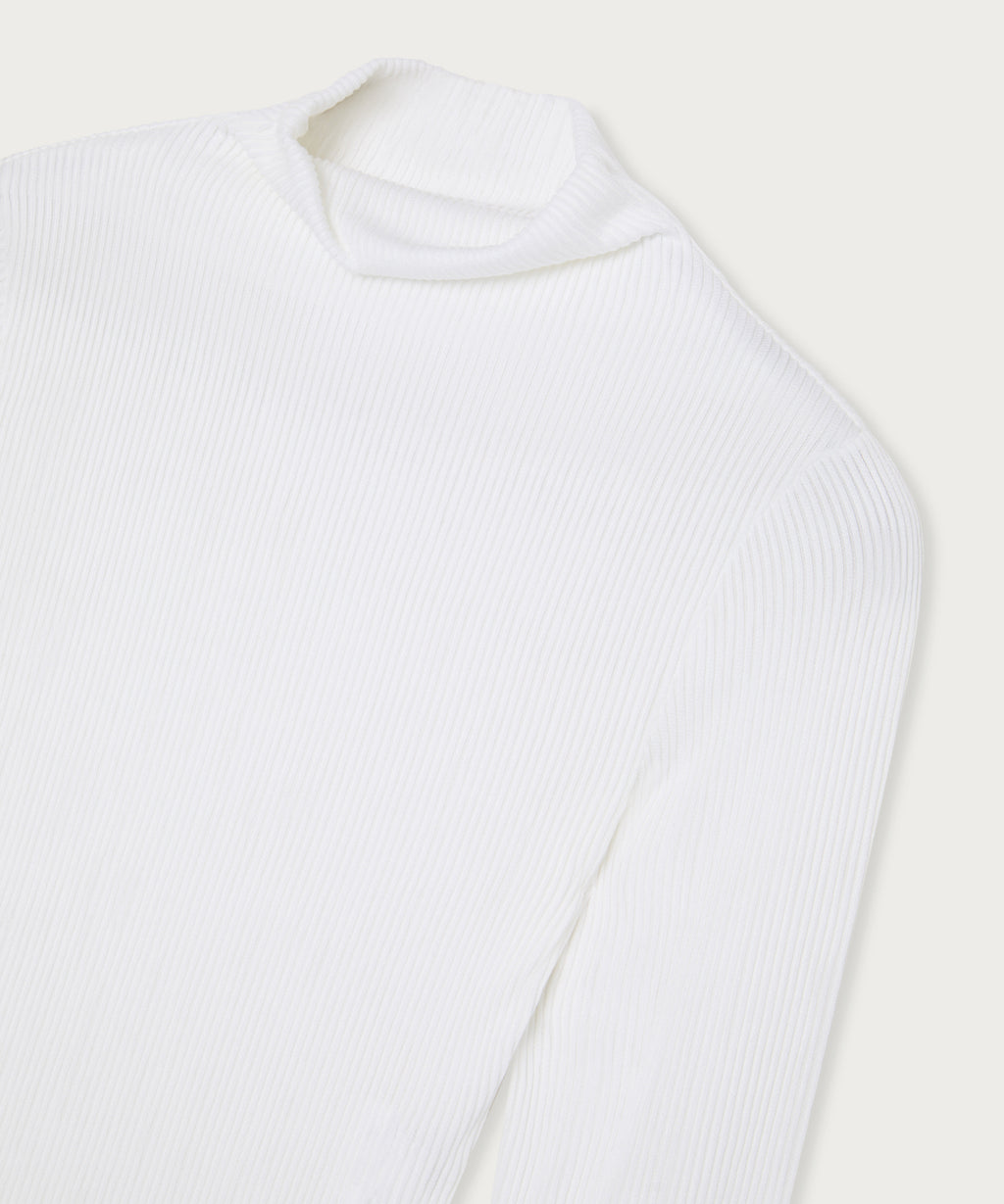 The Asymmetric Ribbed Top White