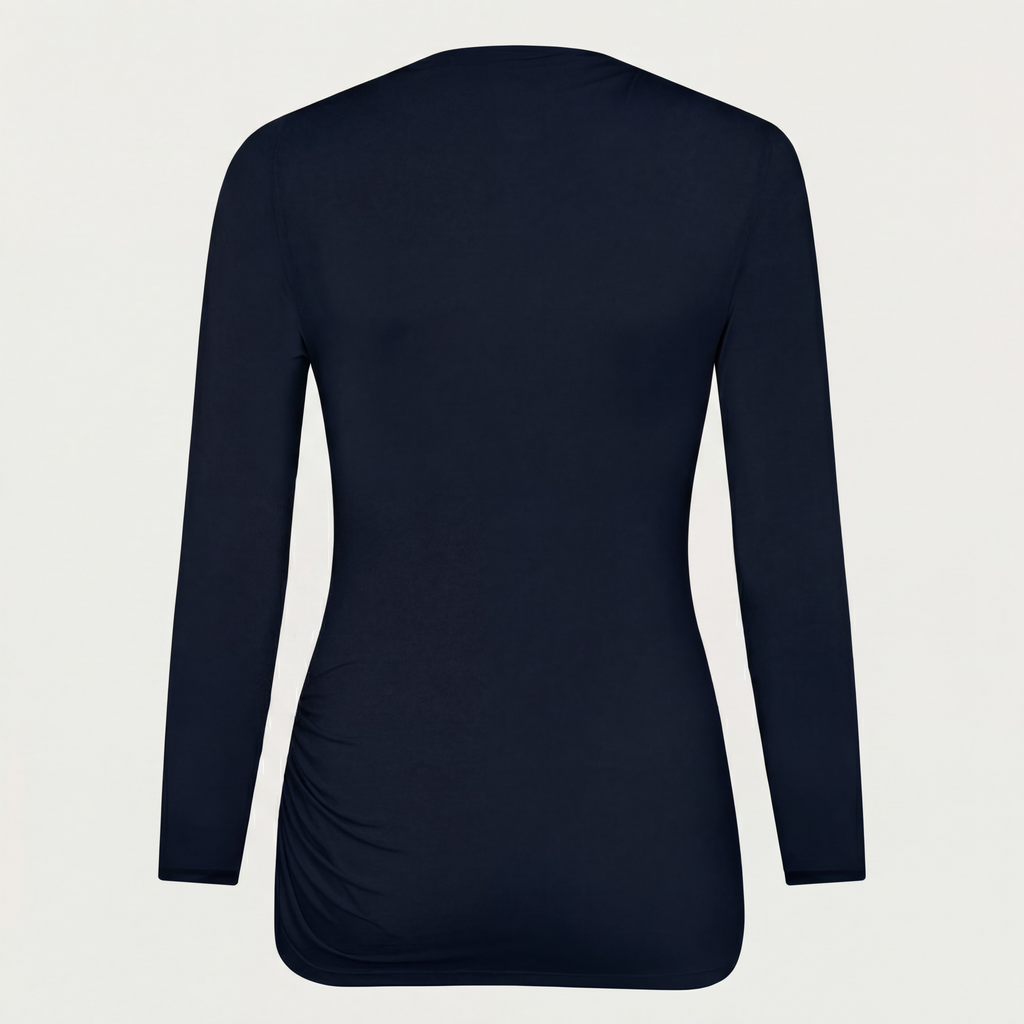 THE DRAPPED LONG SLEEVE TOP BLACK