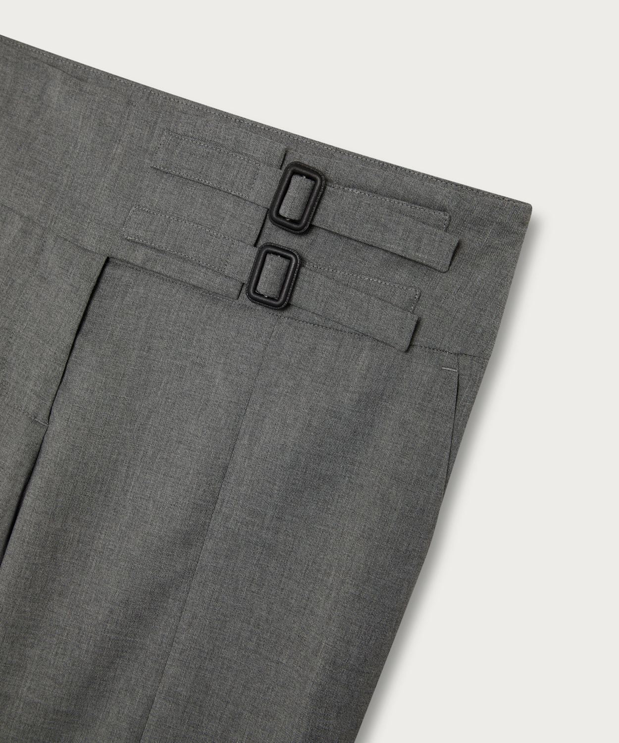 The Low-Rise Buckle Detail Trouser Grey