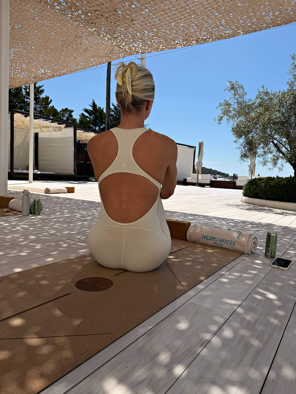Gigi Jumpsuit in Oat Apricot, view 13, ÔNNE activewear