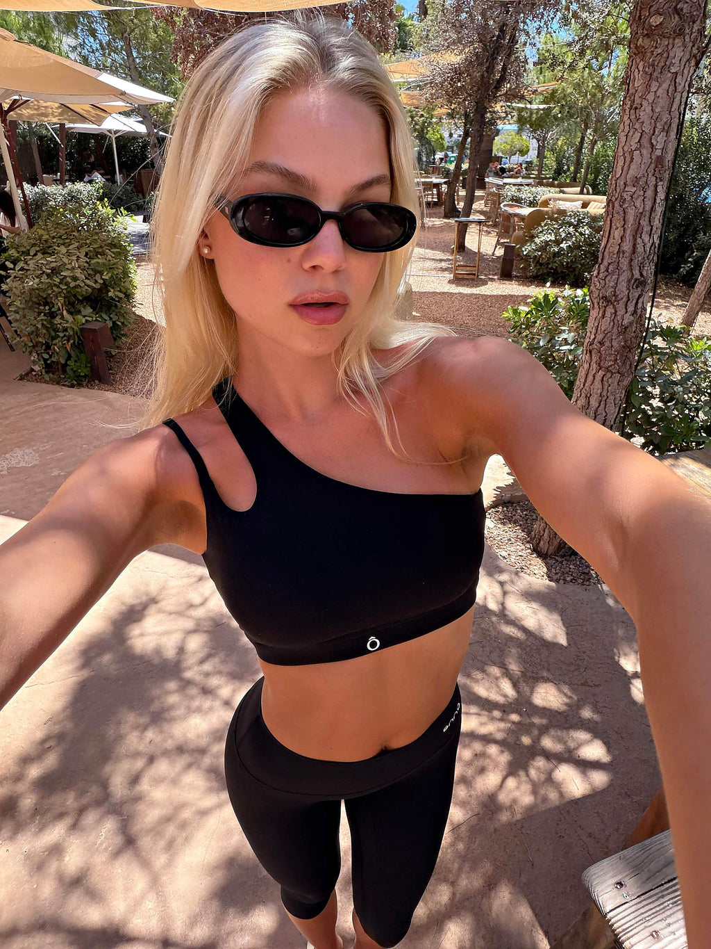 Nora Top + Nyra Leggings in Black, view 1, ÔNNE activewear