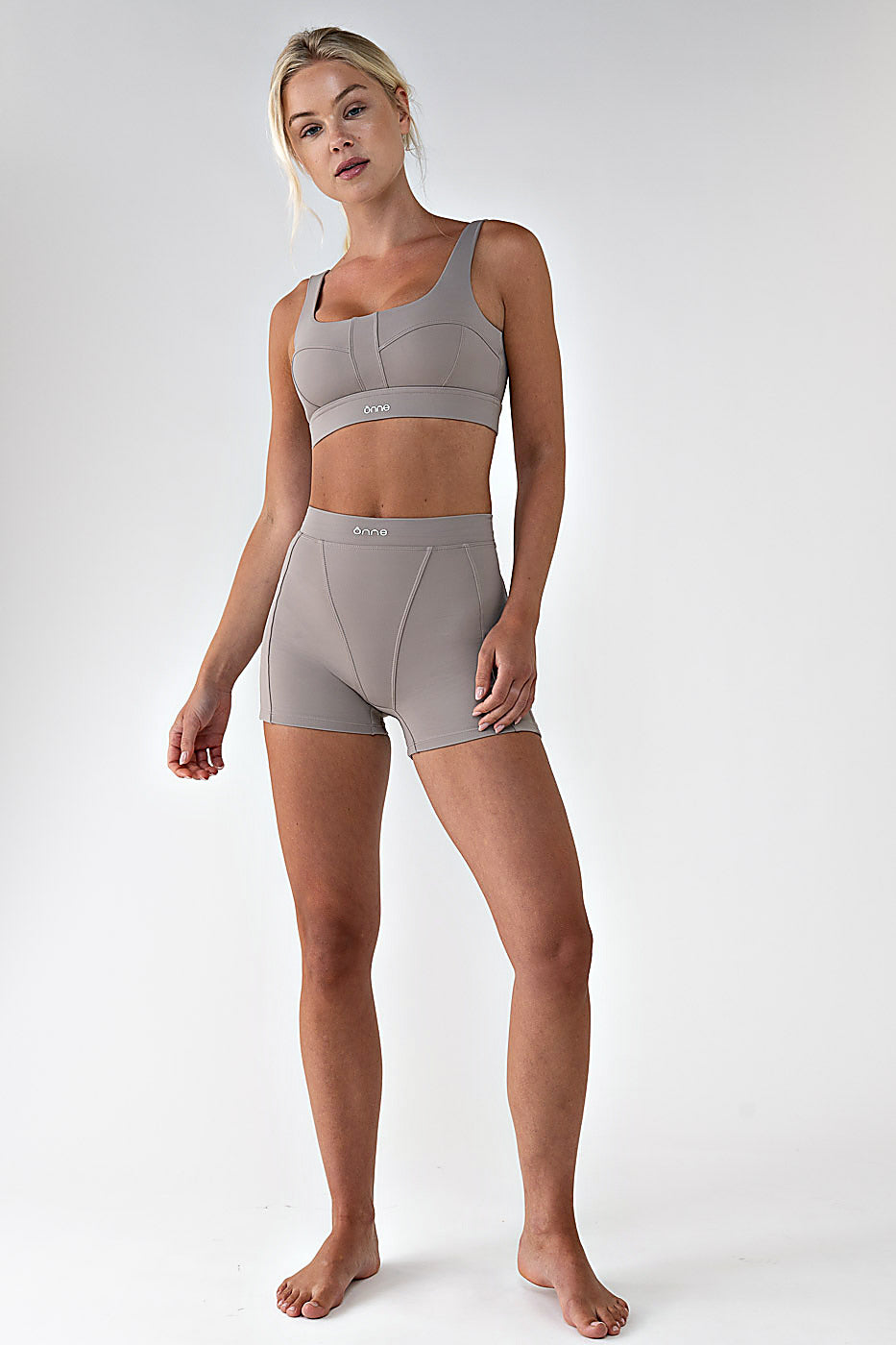 Cinder Shorts in Camel Gray, ÔNNE activewear