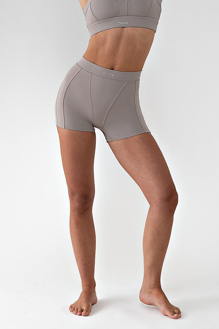 Cinder Shorts in Camel Gray, ÔNNE activewear