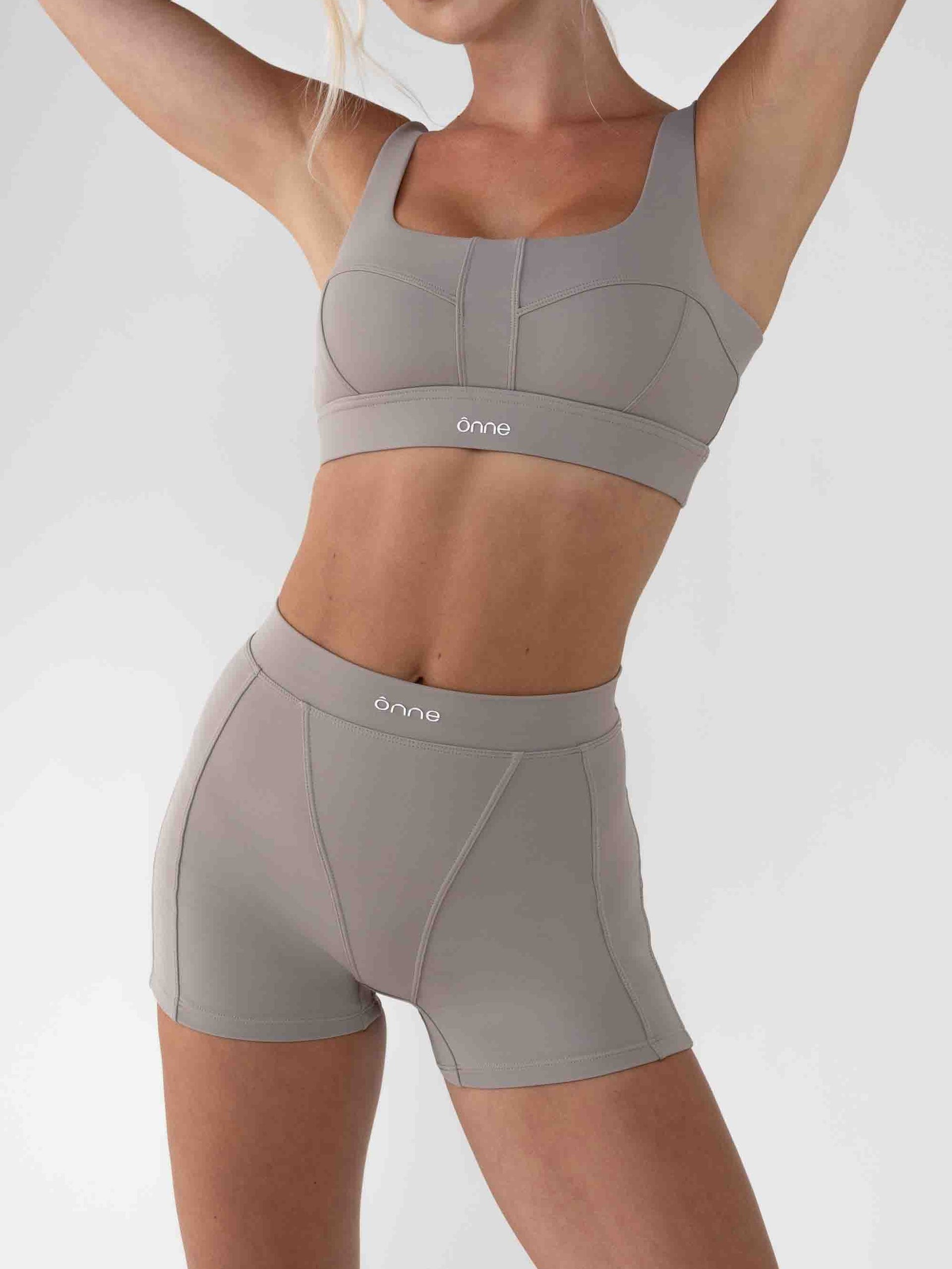 Cinder Shorts in Camel Gray, ÔNNE activewear