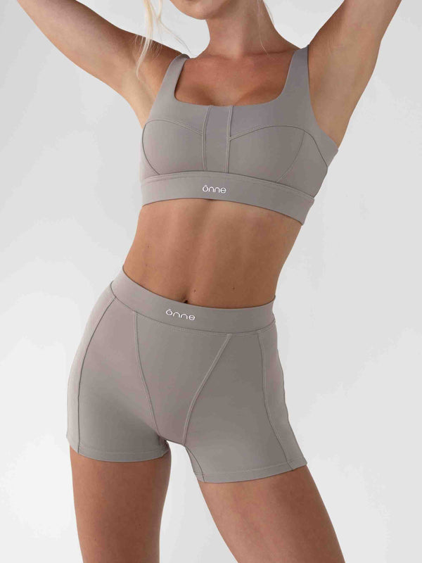 Cinder Shorts in Camel Gray, ÔNNE activewear