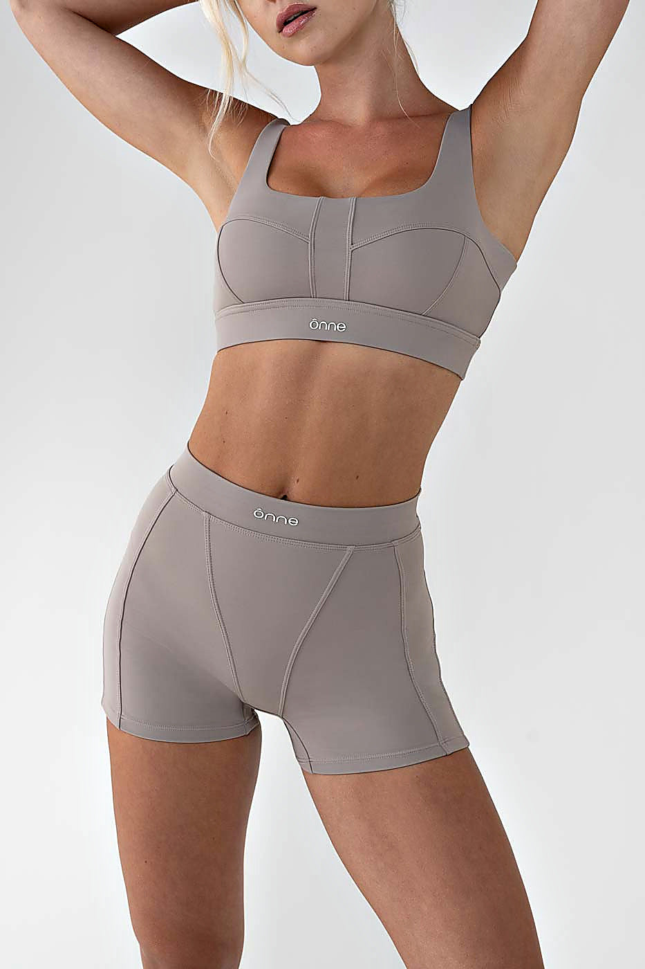 Cinder Shorts in Camel Gray, ÔNNE activewear