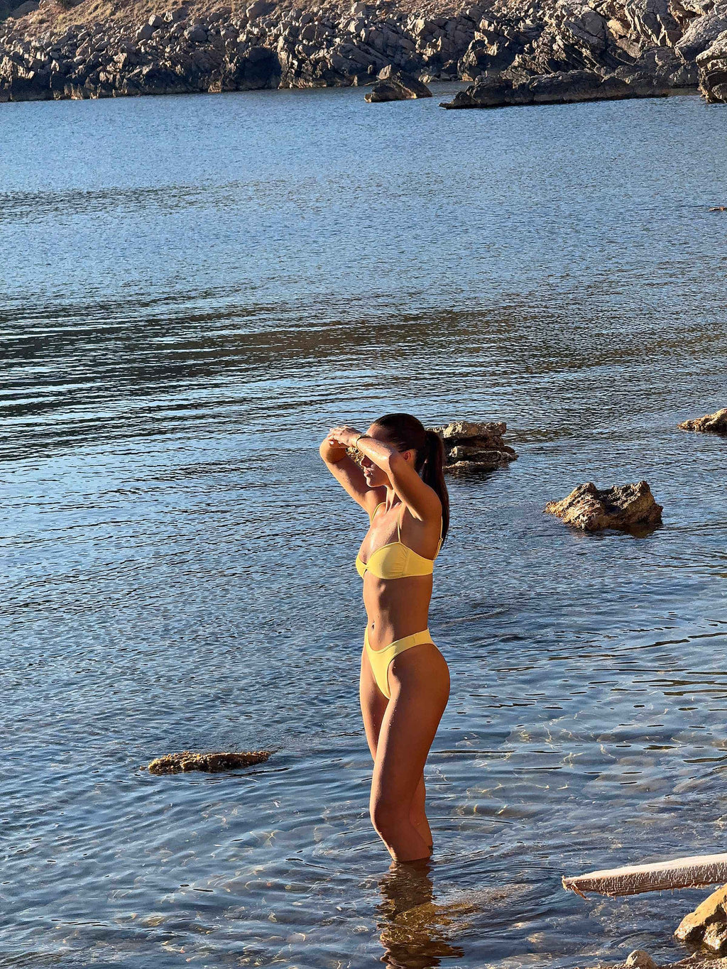 Calilla Bottom in Light Yellow, view 1, ÔNNE swimwear
