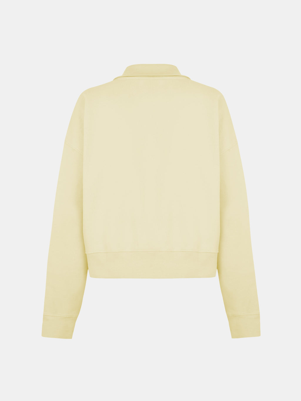 Luma Hoodie Half in Creamy Yellow, silhouette, back, ÔNNE activewear