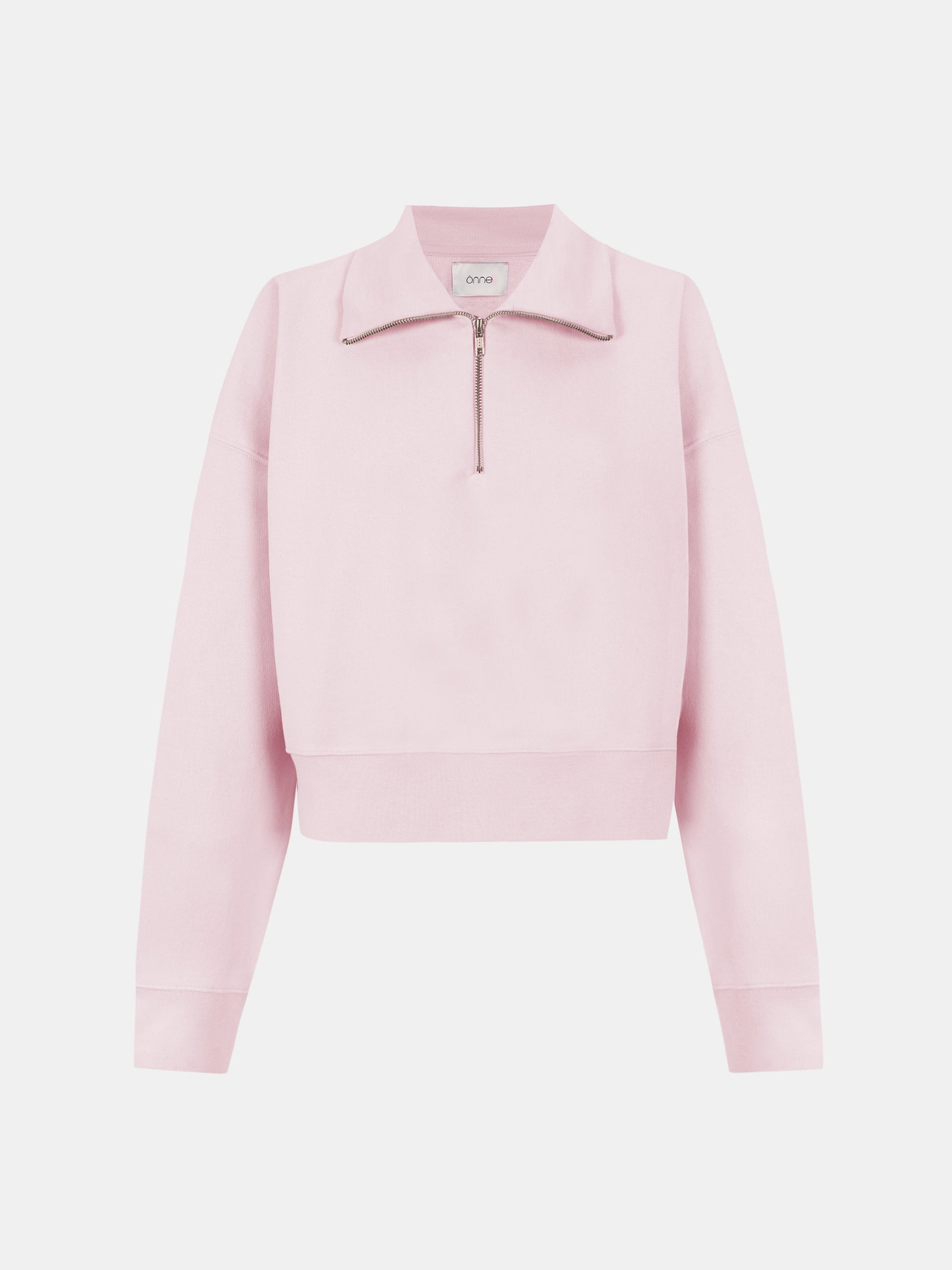 Luma Hoodie Half in Light Pink, silhouette, front, ÔNNE activewear