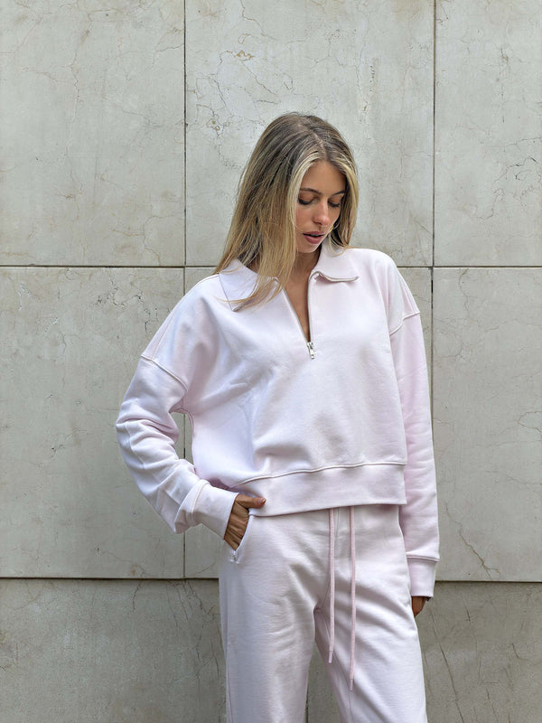 Luma Hoodie Half in Light Pink, ÔNNE activewear