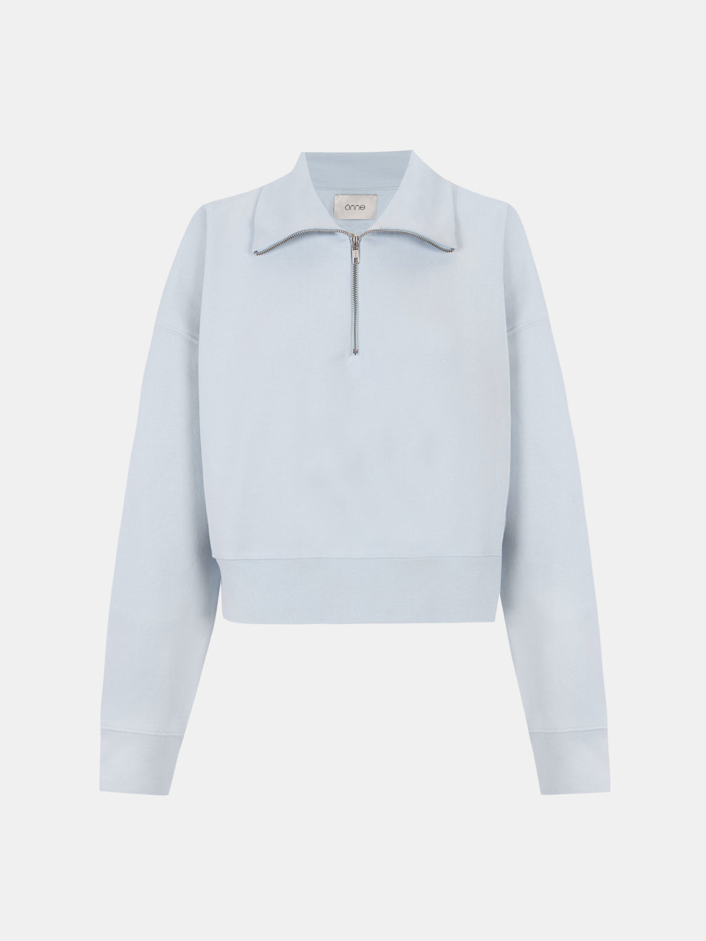 Luma Hoodie Half in Water Blue, silhouette, front, ÔNNE activewear