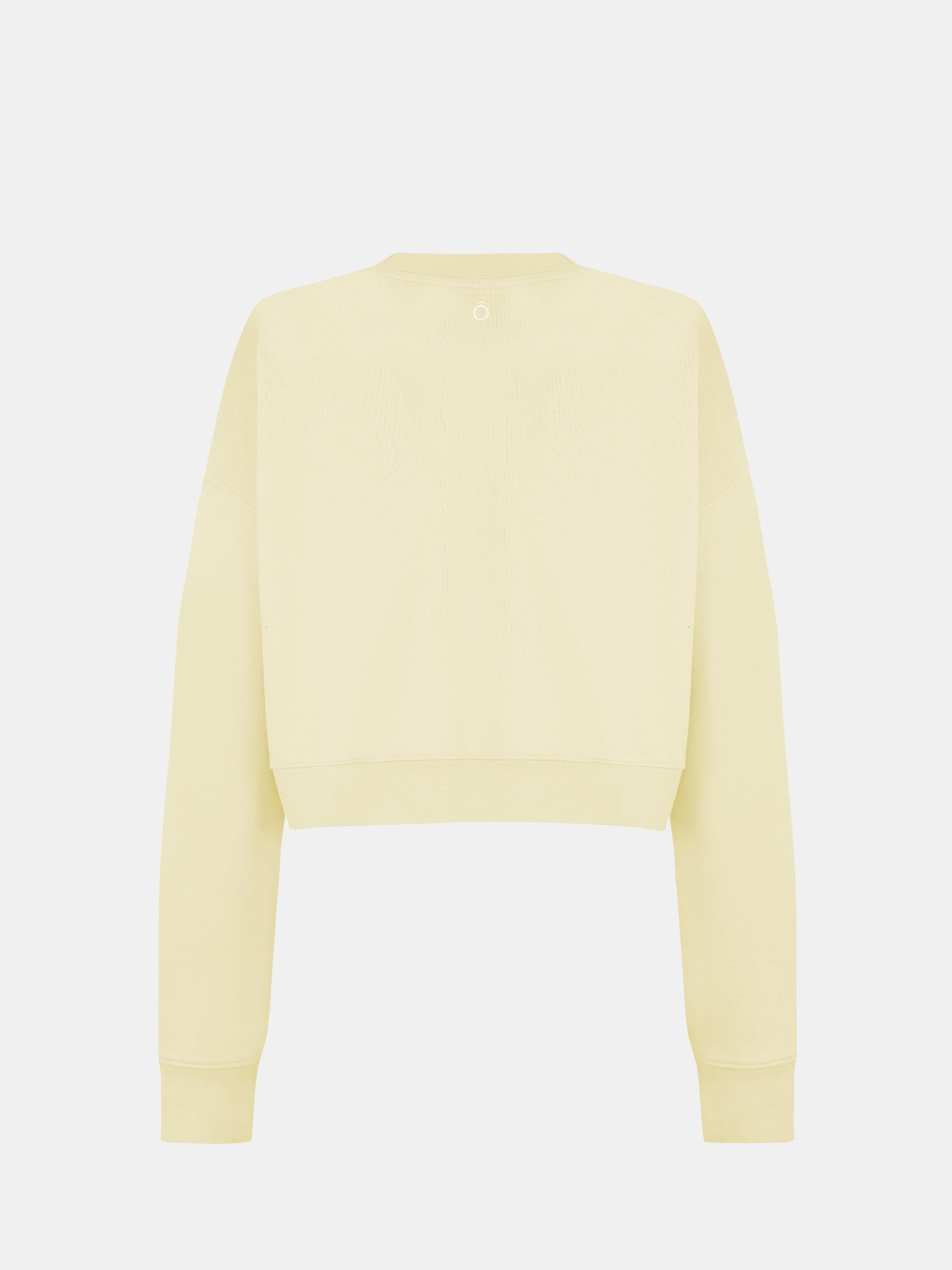 Nika Hoodie Crop in Creamy Yellow, silhouette, back, ÔNNE activewear