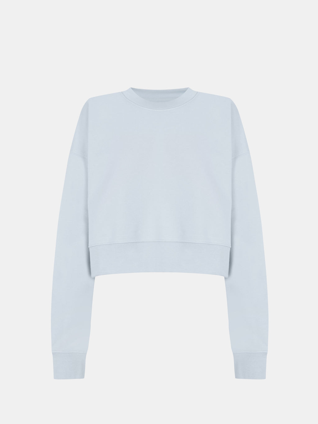 Nika Hoodie Crop in Water Blue, silhouette, front, ÔNNE activewear